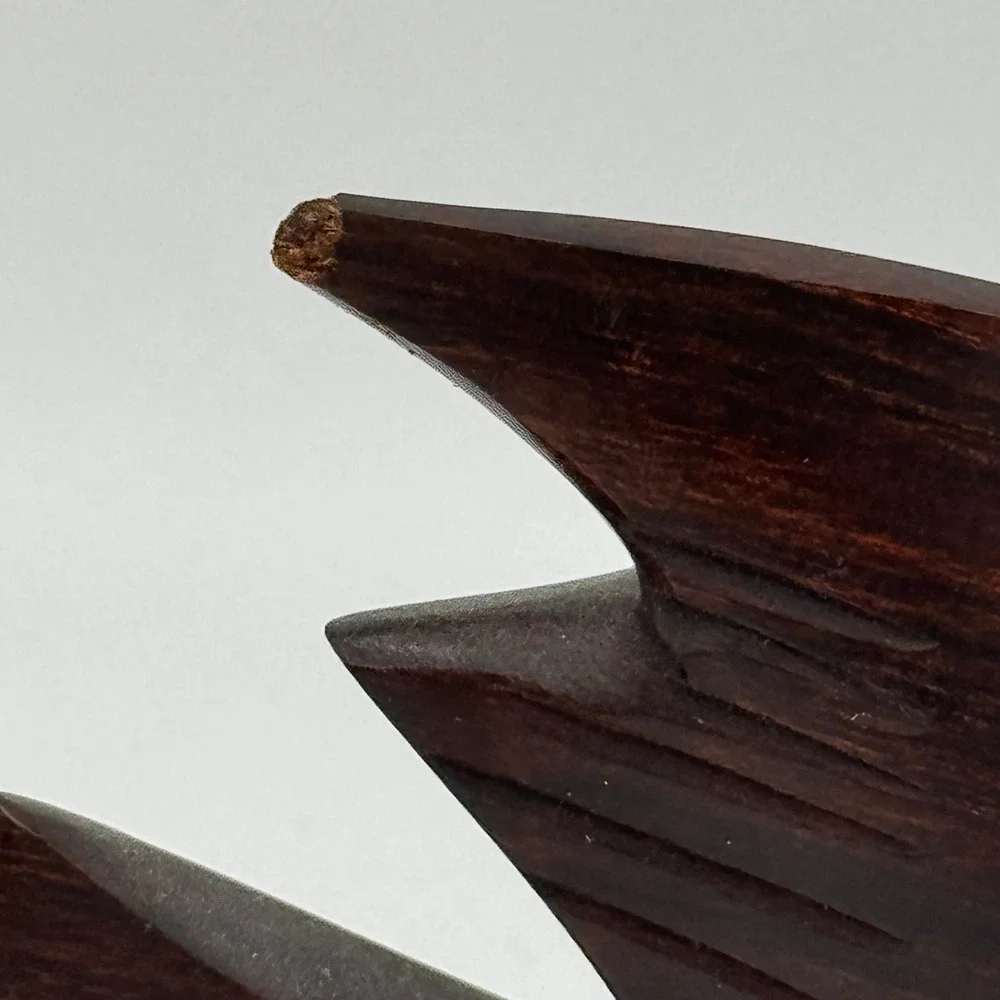 Vtg Hand Carved Ironwood Angelfish Sculpture Heavy Wood Tropical Fish 8x5 MCM